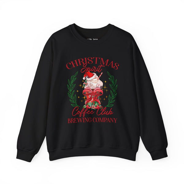 Christmas Spirit Coffee Club Brewing Company Unisex Heavy Blend Crewneck Sweatshirt