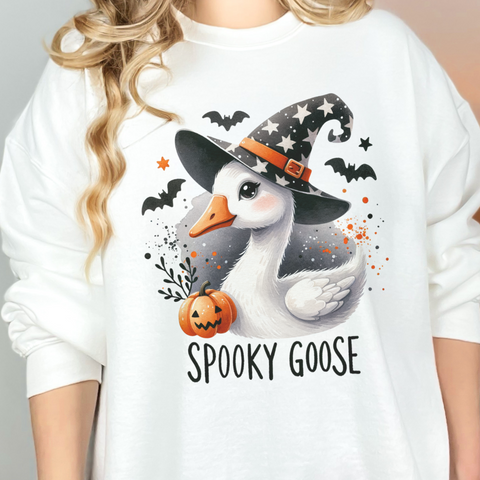 Spooky Goose Halloween Unisex Heavy Blend Crewneck Sweatshirt