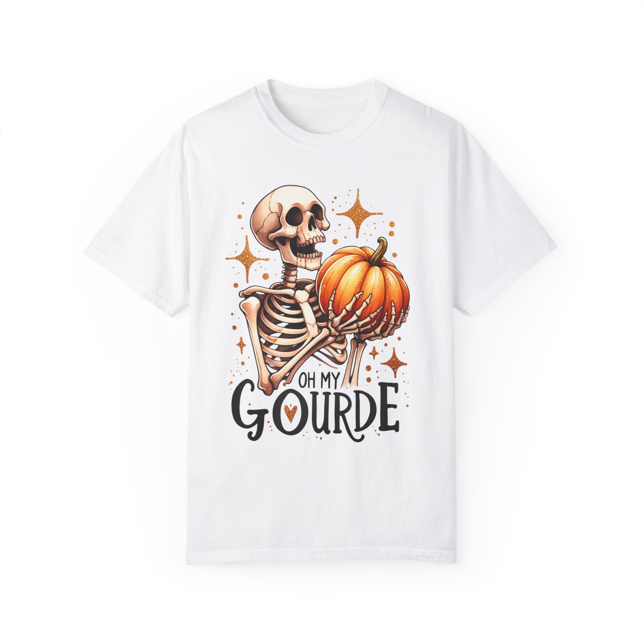 Oh My Gourde Skeleton Halloween Fall Pumpkin Comfort Colors Unisex Garment-Dyed T-shirt