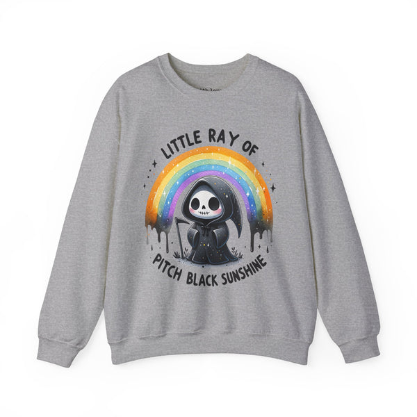 Little Ray of Pitch Black Sunshine Grim Reaper Unisex Heavy Blend Crewneck Sweatshirt