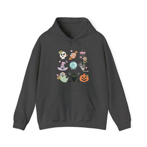 Halloween Things Pumpkin Skull Unisex Heavy Blend Hooded Sweatshirt