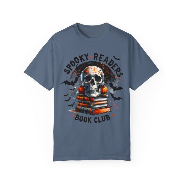 Spooky Readers Book Club Skull Books Halloween Comfort Colors Unisex Garment-Dyed T-shirt