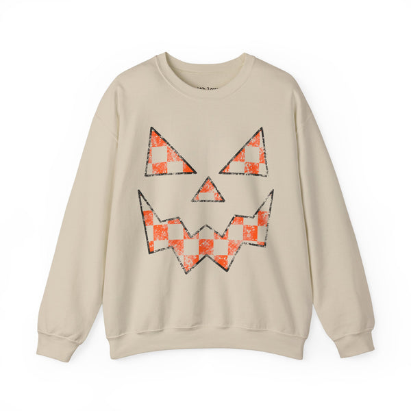 Jack O Lantern Pumpkin Face Halloween Unisex Heavy Blend Crewneck Sweatshirt