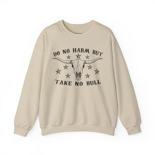 Do No Harm but Take No Bull Western Unisex Heavy Blend Crewneck Sweatshirt