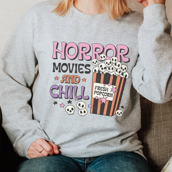 Horror Movies and Chill Unisex Heavy Blend Crewneck Sweatshirt