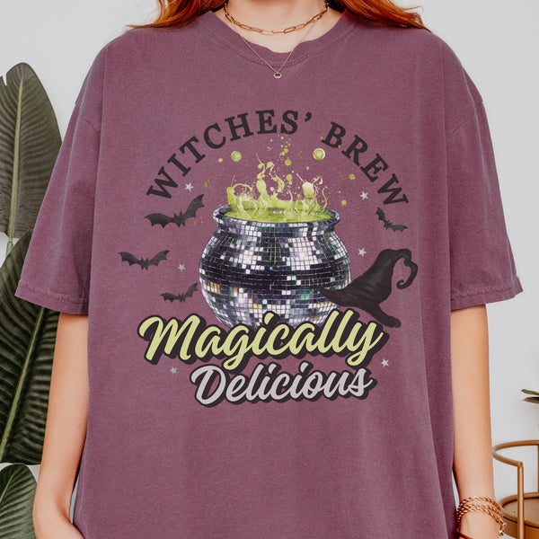 Witches' Brew Disco Cauldron Halloween Comfort Colors Unisex Garment-Dyed T-shirt