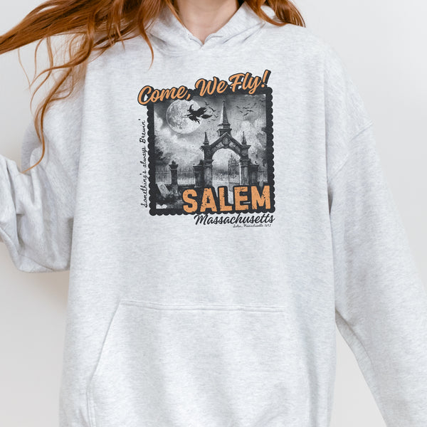 Come, We Fly Salem, Massachusetts Witch Halloween Unisex Heavy Blend Hooded Sweatshirt Hoodie