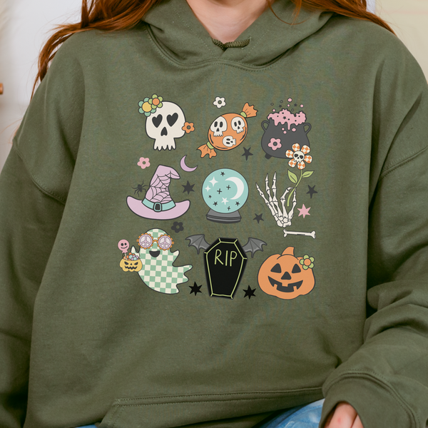 Halloween Things Pumpkin Skull Unisex Heavy Blend Hooded Sweatshirt