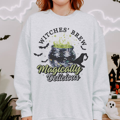 Witches' Brew Disco Cauldron Halloween Unisex Heavy Blend Crewneck Sweatshirt