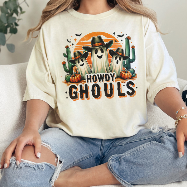 Howdy Ghouls Western Halloween Comfort Colors Unisex Garment-Dyed T-shirt