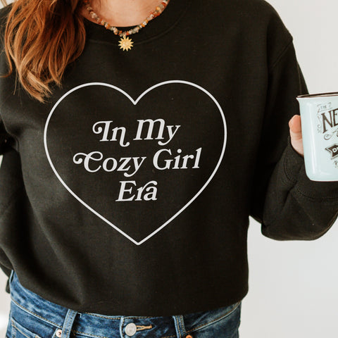 In My Cozy Girl Era Heart Unisex Heavy Blend Crewneck Sweatshirt