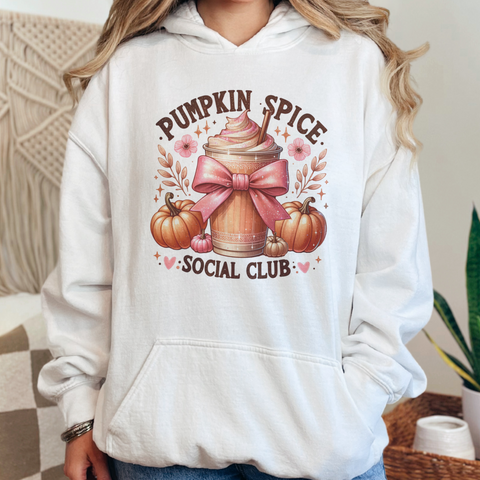 Pumpkin Spice Social Club Coquette Fall Unisex Heavy Blend Hooded Sweatshirt