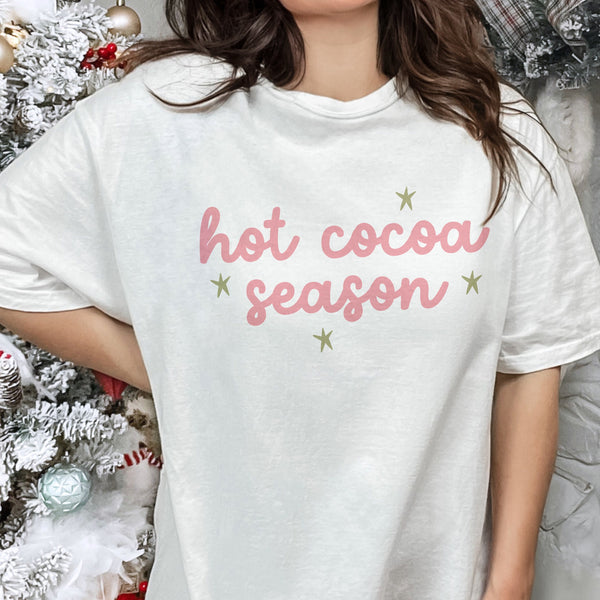 Hot Cocoa Season Christmas Winter Comfort Colors Unisex Garment-Dyed T-shirt