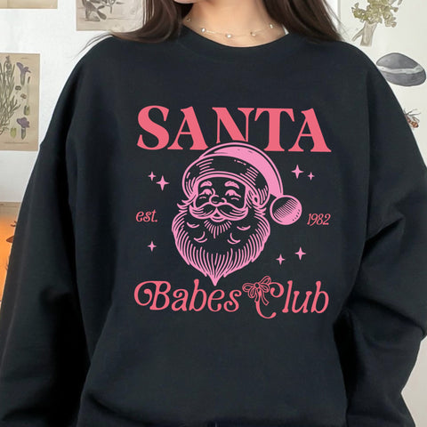 Santa Babes Club Christmas Unisex Heavy Blend Crewneck Sweatshirt