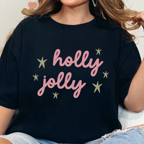 Holly Jolly Christmas Comfort Colors Unisex Garment-Dyed T-shirt