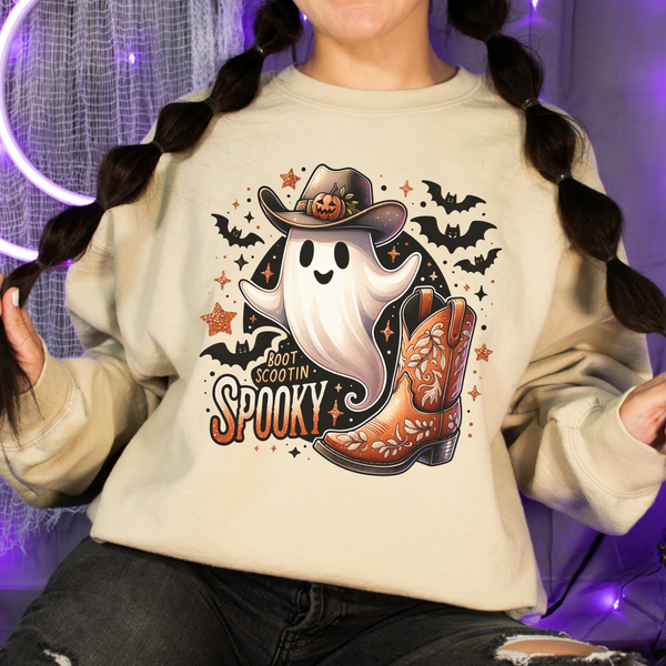 Boot Scootin Spooky Western Halloween Unisex Heavy Blend Crewneck Sweatshirt