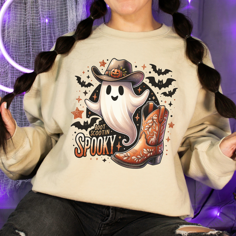 Boot Scootin Spooky Western Halloween Unisex Heavy Blend Crewneck Sweatshirt