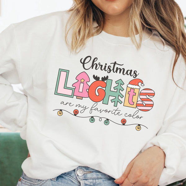 Christmas Lights Are My Favorite Color Unisex Heavy Blend Crewneck Sweatshirt