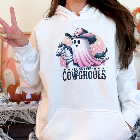 Long Live Cowghouls Halloween Western Unisex Heavy Blend Hooded Sweatshirt
