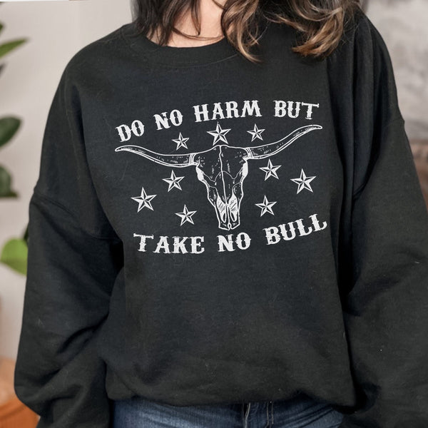 Do No Harm but Take No Bull Western Unisex Heavy Blend Crewneck Sweatshirt