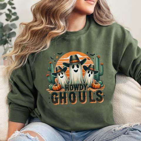 Howdy Ghouls Western Halloween Unisex Heavy Blend Crewneck Sweatshirt