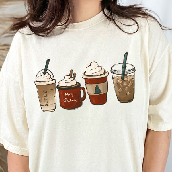 Christmas Coffees Comfort Colors Unisex Garment-Dyed T-shirt