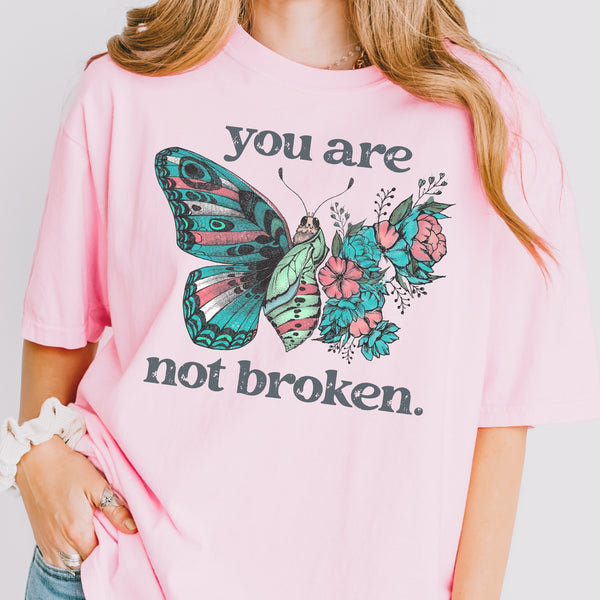 You Are Not Broken Butterfly Healing Comfort Colors Unisex Garment-Dyed T-shirt