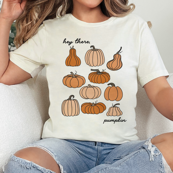 Hey There, Pumpkin Fall Bella Canvas Unisex Jersey Short Sleeve Tee