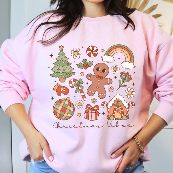 Christmas Vibes Disco Retro Unisex Heavy Blend Crewneck Sweatshirt