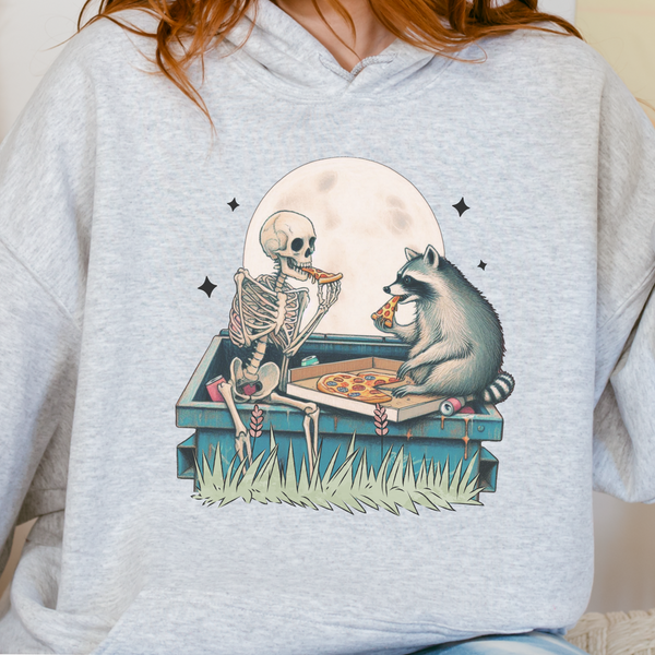 Pizza Raccoon Skeleton Unisex Heavy Blend Hooded Sweatshirt