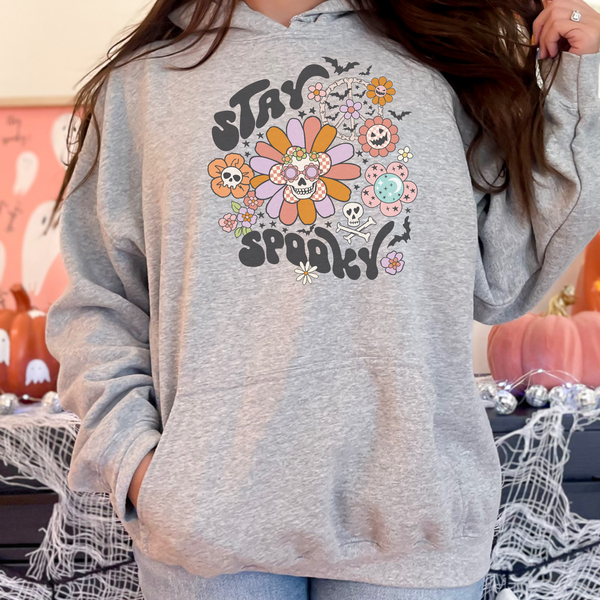 Stay Spooky Floral Halloween Unisex Heavy Blend Hooded Sweatshirt