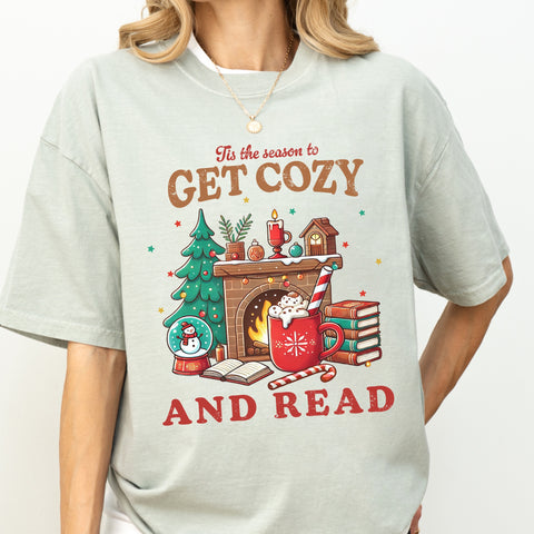 Tis the Season to Get Cozy and Read Christmas Comfort Colors Unisex Garment-Dyed T-shirt