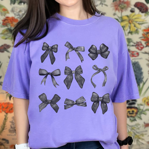 Black Bow Coquette Comfort Colors Unisex Garment-Dyed T-shirt