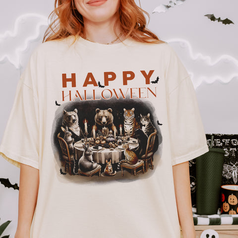 Happy Halloween Animals Comfort Colors Unisex Garment-Dyed T-shirt