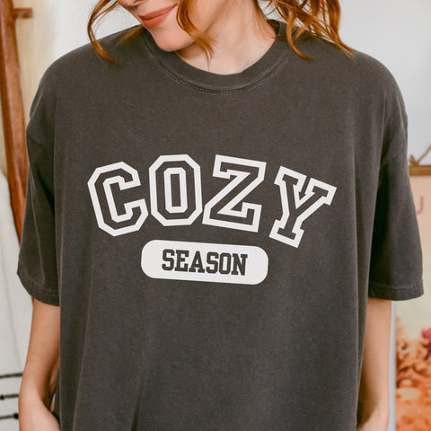 Cozy Season Varsity Comfort Colors Unisex Garment-Dyed T-shirt