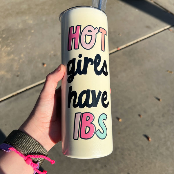 Hot Girls Have IBS Color Changing White to Yellow Insulated Travel Cup