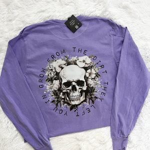 Grow From the Dirt Violet Comfort Colors Long Sleeve Tshirt