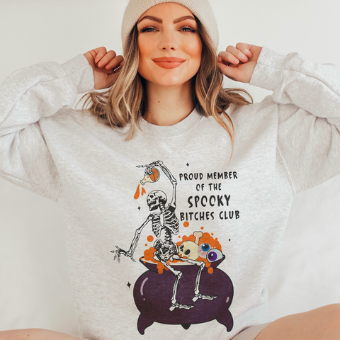 Proud Member of the Spooky Bitches Club Halloween Crewneck Sweatshirt