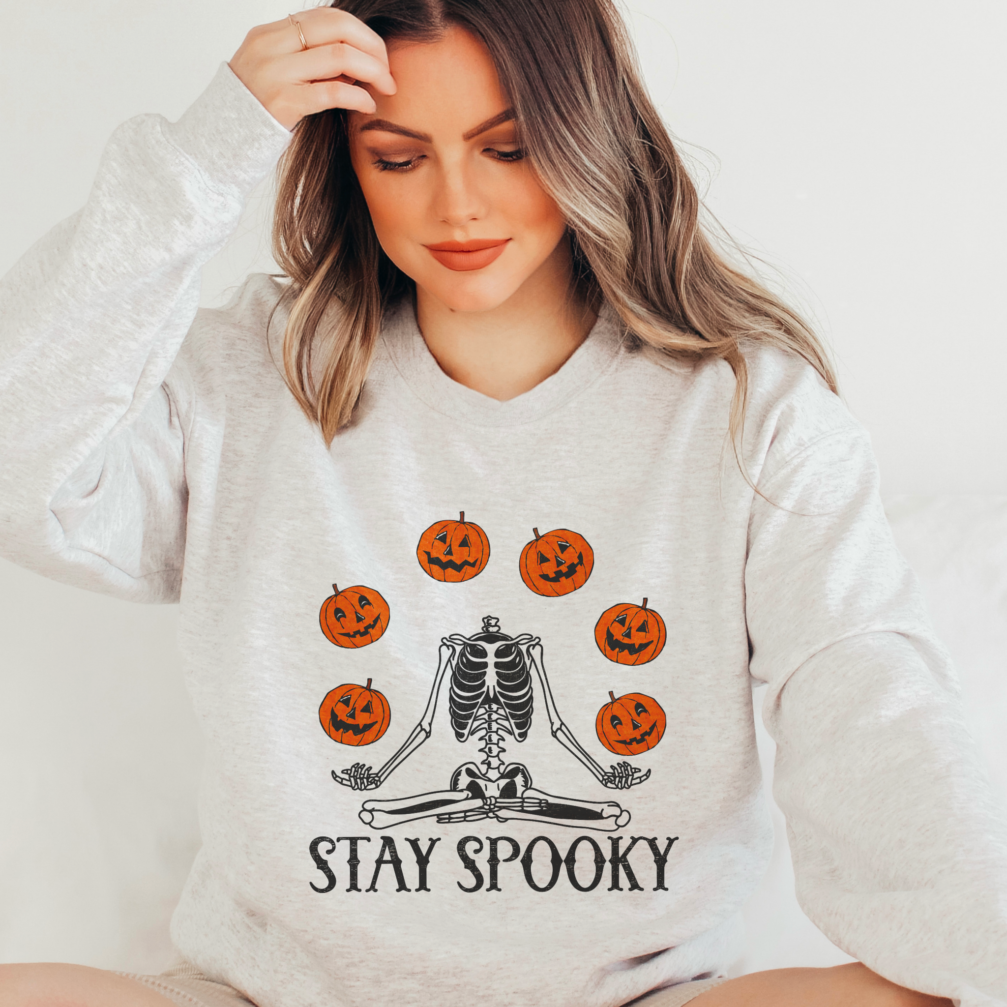 Stay Spooky Juggling Pumpkins Crewneck Sweatshirt
