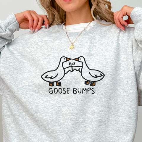Goose Bumps Fist Bump Pun Crewneck Sweatshirt