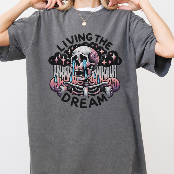 Living the Dream Skeleton Graphic Tshirt