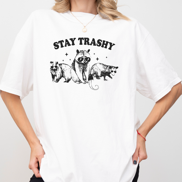 Stay Trashy Raccoon Comfort Colors Tshirt