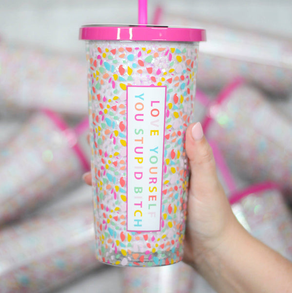 Love Yourself Tumbler with Straw