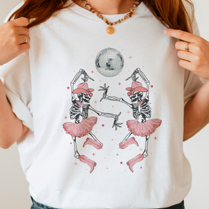 Skeleton Cowgirl Disco Graphic Tshirt