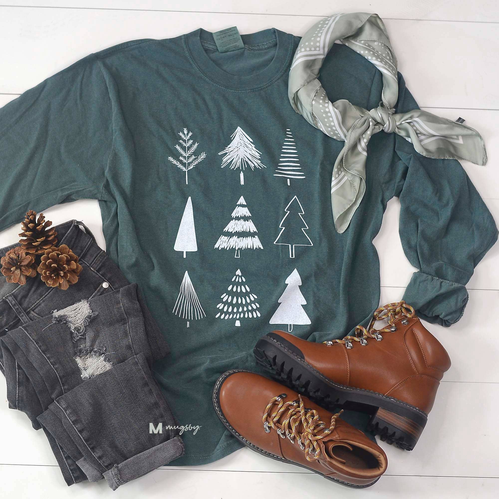Christmas Trees Long Sleeve Graphic Shirt