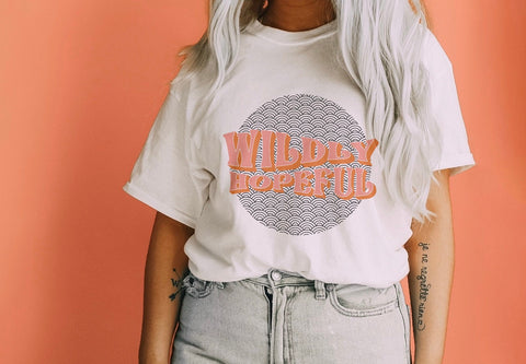 Wildly Hopeful Retro Graphic Tshirt | Positivity Shirt | Hope Tee | Gift for Her | Mental Health Gift